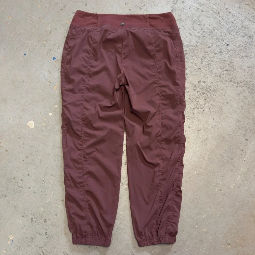 prAna Womens Koen Jogger Pants XL Dark Rose Burgundy Ruched Hiking 2055081